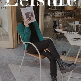 不掉色黑色直筒牛仔裤女高腰弹力显瘦烟管裤小个子九分加绒秋冬软