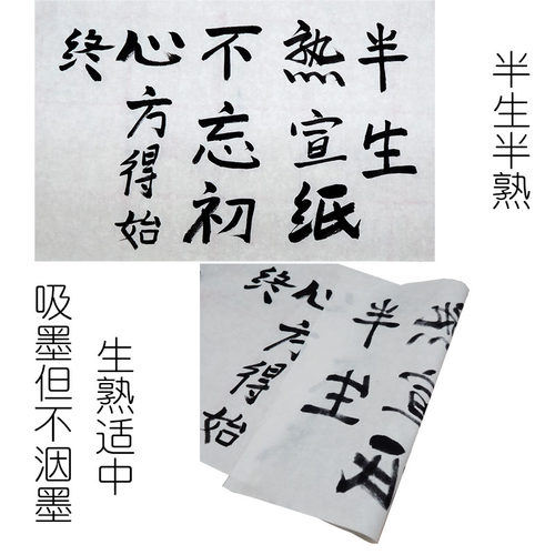 聚文堂加厚宣纸四尺对开初学者半生半熟宣纸书法国画练习生宣纸