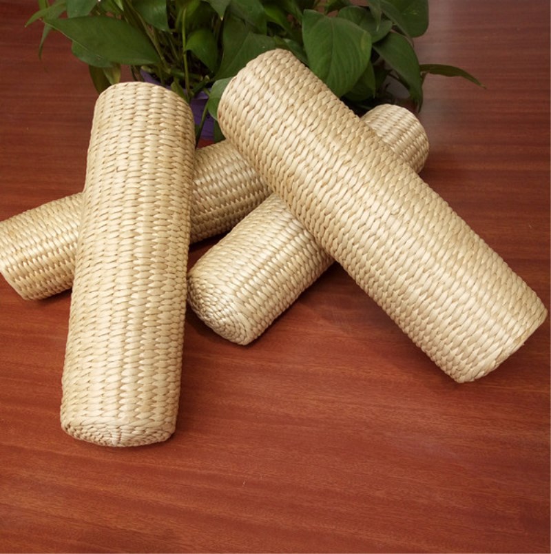 包邮手工草编汗蒸房枕头天然蒲草藤编成人颈椎枕养生保健枕安眠枕