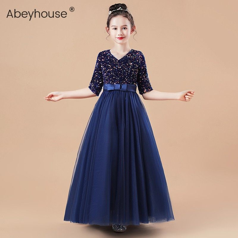 儿童礼服中大童钢琴演出服女童中袖节目主持礼服小女孩高端公主裙,童装/婴儿装/亲子装,儿童礼服,淘宝优惠券,粉丝福利购,淘宝优惠卷