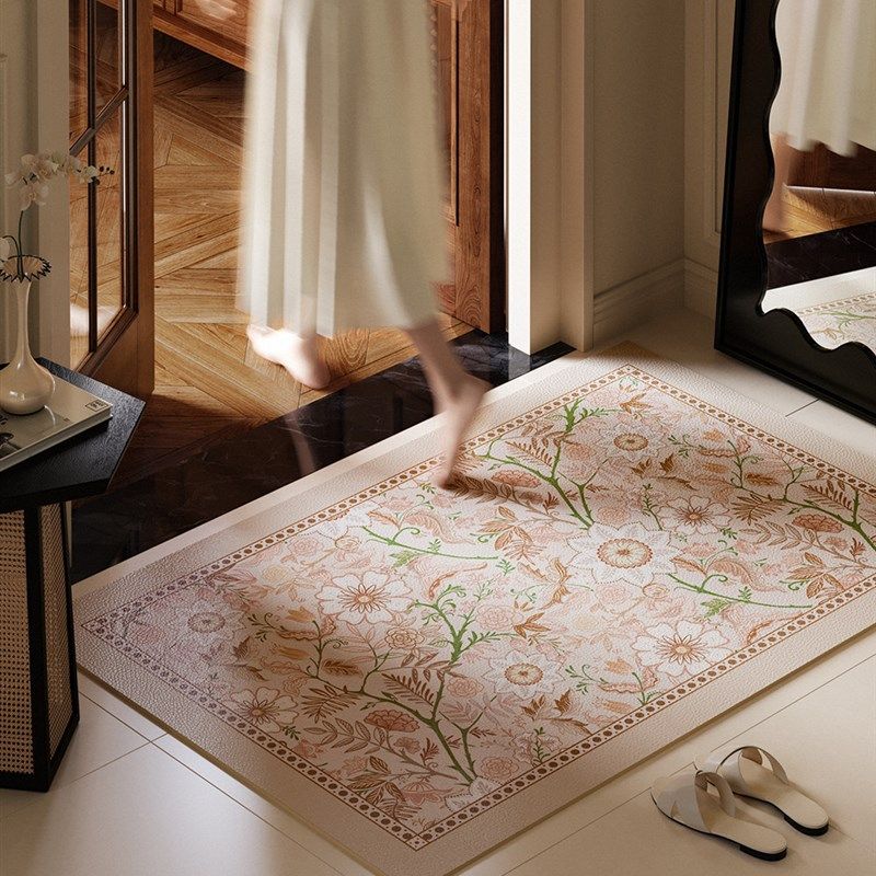 卡莉亚法式覆古地垫入户门垫进门皮革耐脏免洗可擦浪漫高级感脚垫,居家布艺,入户地垫,淘宝优惠券,粉丝福利购,淘宝优惠卷