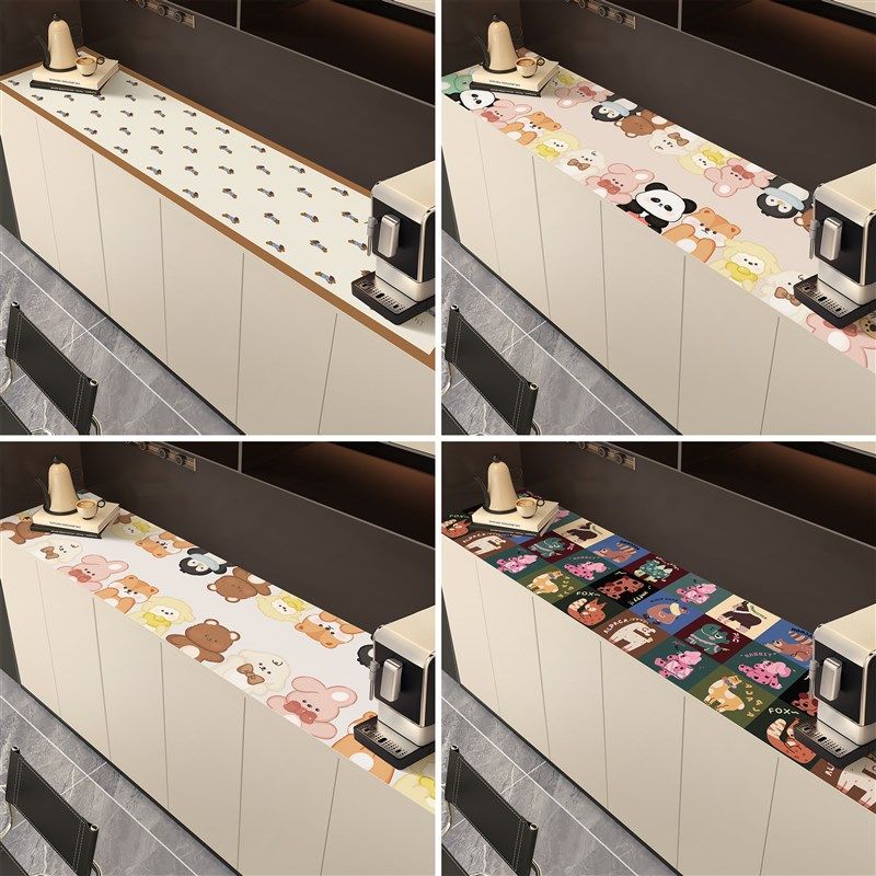 卡通餐边柜垫防水防油玄关柜台面保护垫长条电视柜桌垫耐脏鞋柜垫,居家布艺,桌布,淘宝优惠券,粉丝福利购,淘宝优惠卷