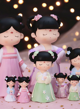 汉服女孩摆件创意可爱 少女心装饰玩偶摆件古装 女生日礼物小摆饰