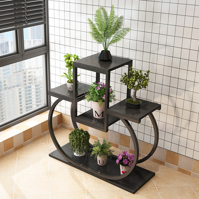 创意花架子铁艺室内阳台飘窗台多层造型绿植花盆客厅花架置物架