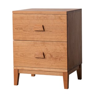 山丁 双抽床边柜 木蜡油黑胡桃樱桃实白蜡木木床头柜原木北欧简约