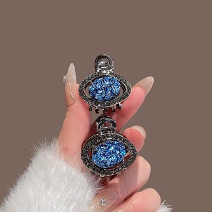 高级感蓝色星球发夹女精致小号抓夹发卡顶夹发饰侧边刘海碎发夹子