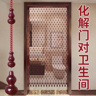 桃木葫芦门帘客厅卫生间隔断帘屏风玄关门对门帘卧室房间家用新款