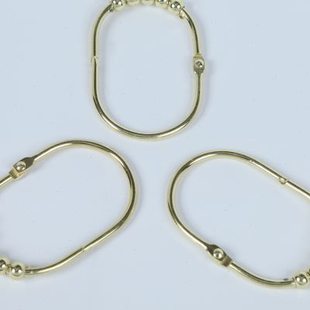 清新时尚 2022年新款 浴帘门帘窗帘隔断帘椭圆卡圈不锈钢五滚珠挂钩