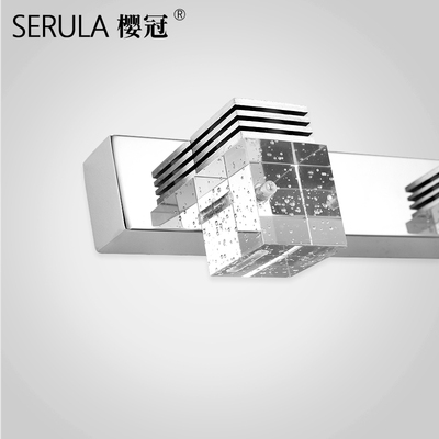 LED镜前灯免打孔双头/三头水晶不锈钢浴室卫生间镜柜灯壁灯化妆灯