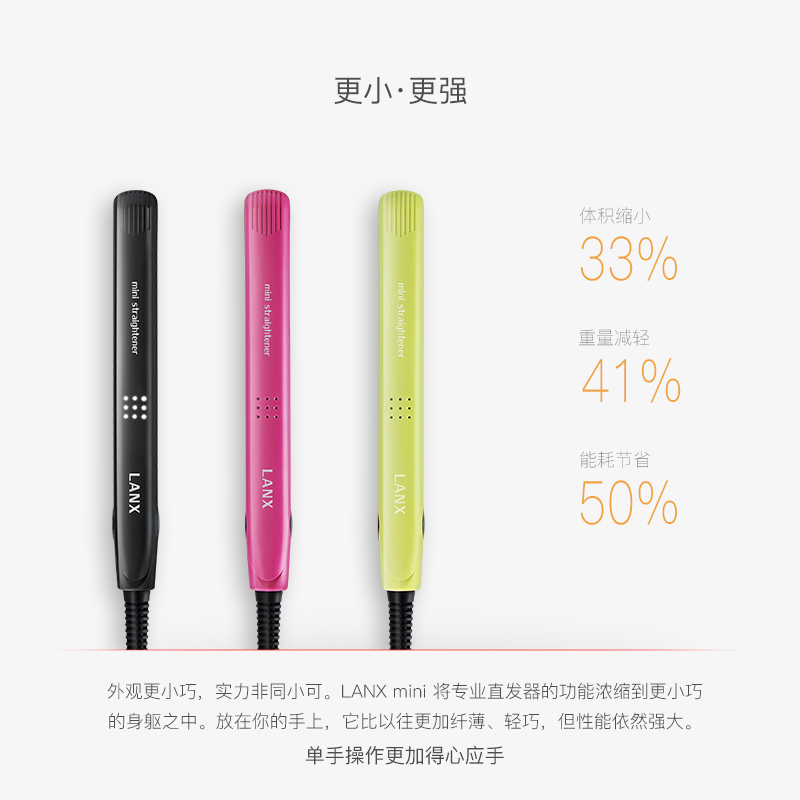 LANX直板夹女小型宿舍用学生小功率直发卷发棒两用迷你夹板男熨板