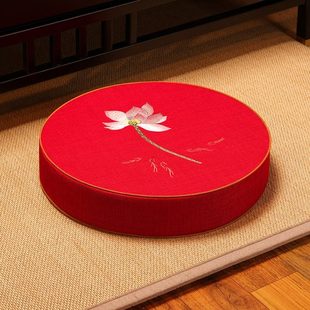 打坐垫禅修垫家用蒲团跪垫可拆洗拜佛跪拜垫飘窗圆形坐垫定制 中式
