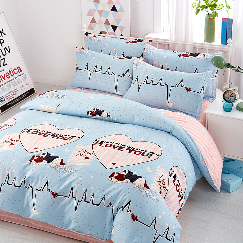 床上四件套全棉纯棉200x230网红床单被套1.8m2.0米床上用品三件套