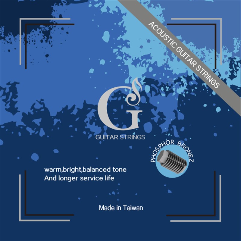 G牌吉他民谣吉他琴弦磷铜-蓝标