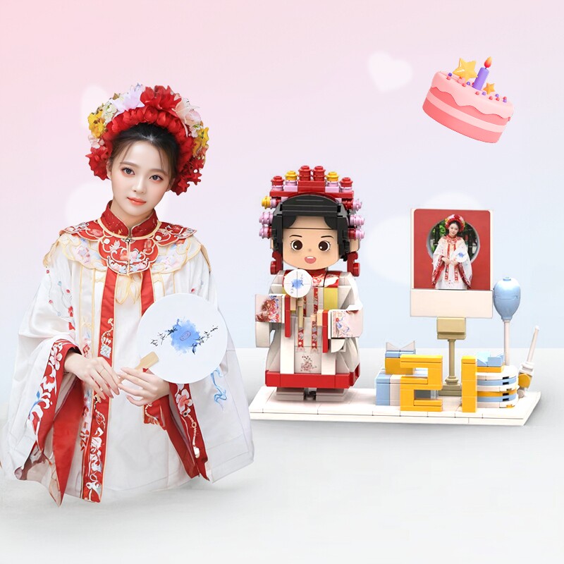 生日照片积木人像定制照片人像定制diy手工摆件图片送礼送男女生