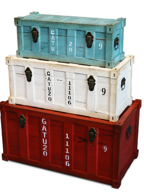 工业风装饰箱集装箱铁箱子摄影拍摄店铺茶几收纳摆设箱做旧大箱子