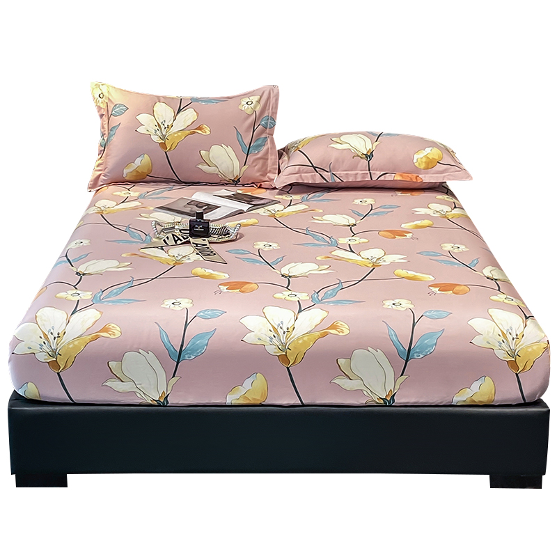 100支贡缎床笠罩单件20厚全棉150x200cm1.8席梦思床垫保护套