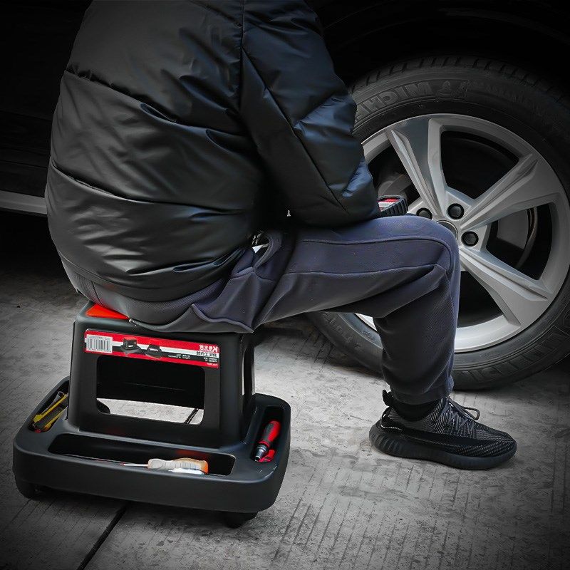 酷安腾移动修车凳滑轮抛光贴膜美容维修工具凳汽修工作凳子躺板车