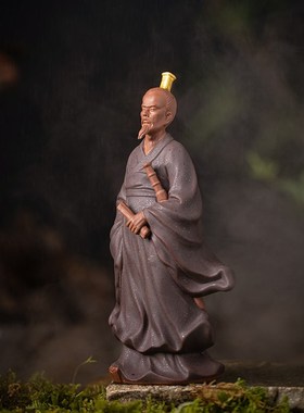 中式历史人物紫砂摆件诗魂屈原家居客厅博古架装饰品端午节小礼品