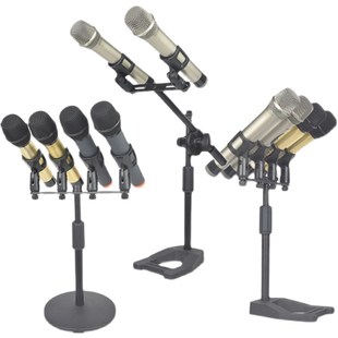 一拖二一拖四台式话筒架双头四头会议麦克风桌面支架演讲台式架