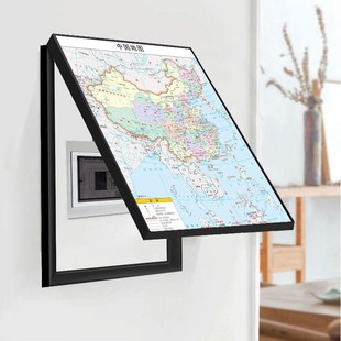 竖版电表箱画装饰画竖款上翻遮挡配电箱电表电闸消防栓柜客厅挂画