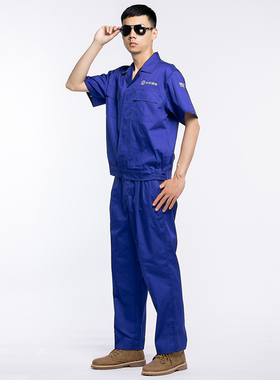 长安汽车短袖工作服4s店知音伙伴夏季工装套装男售后汽修维修服