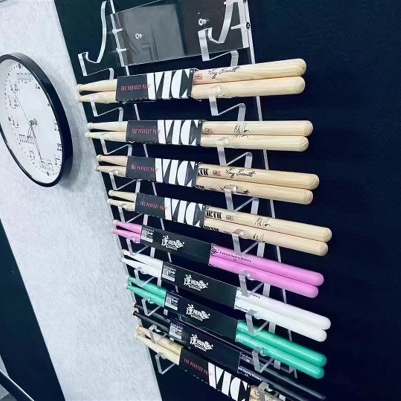 亚克力鼓棒展架亚克力鼓棒架专业鼓槌货架墙面木头展示架鼓棒收纳