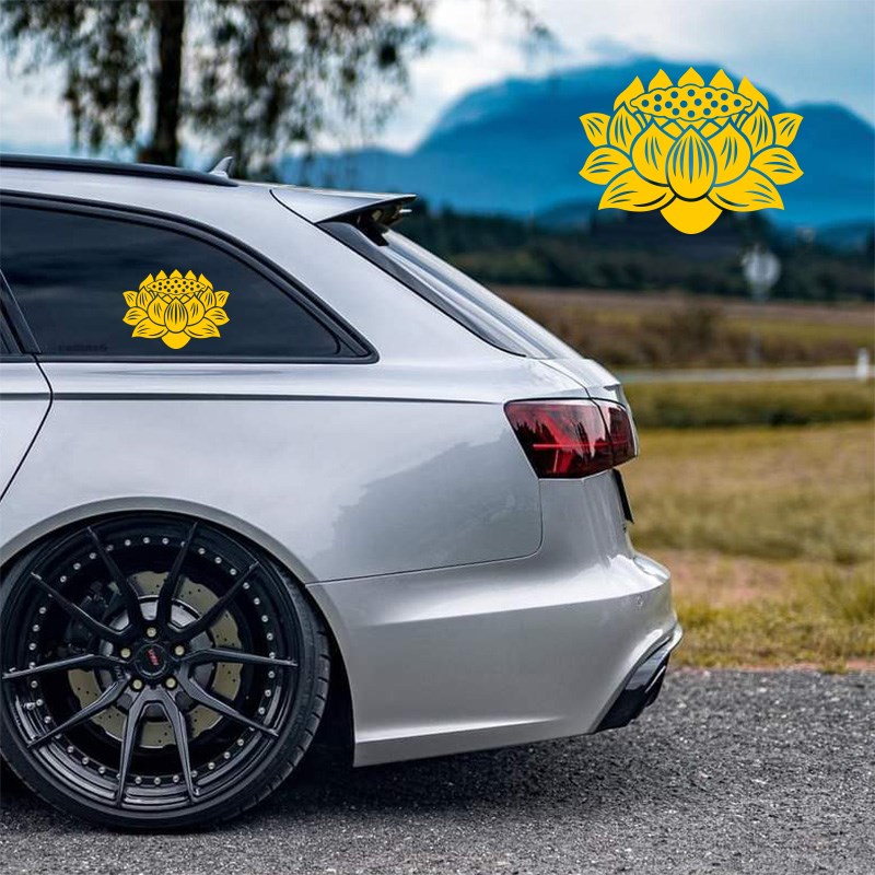 莲花个性创意反光汽车贴纸电动车摩托车划痕遮挡笔记本行李箱贴画