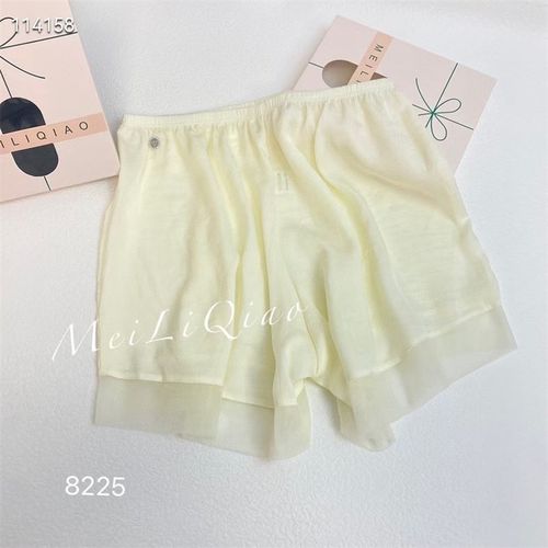 魅丽翘8225宽松安全裤蕾丝边缎面透气打底裤内搭短裤防走光平角裤