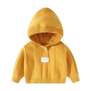 男宝女宝婴幼儿童装新款连帽外套针织洋气毛衣安可拉红上衣针织衫