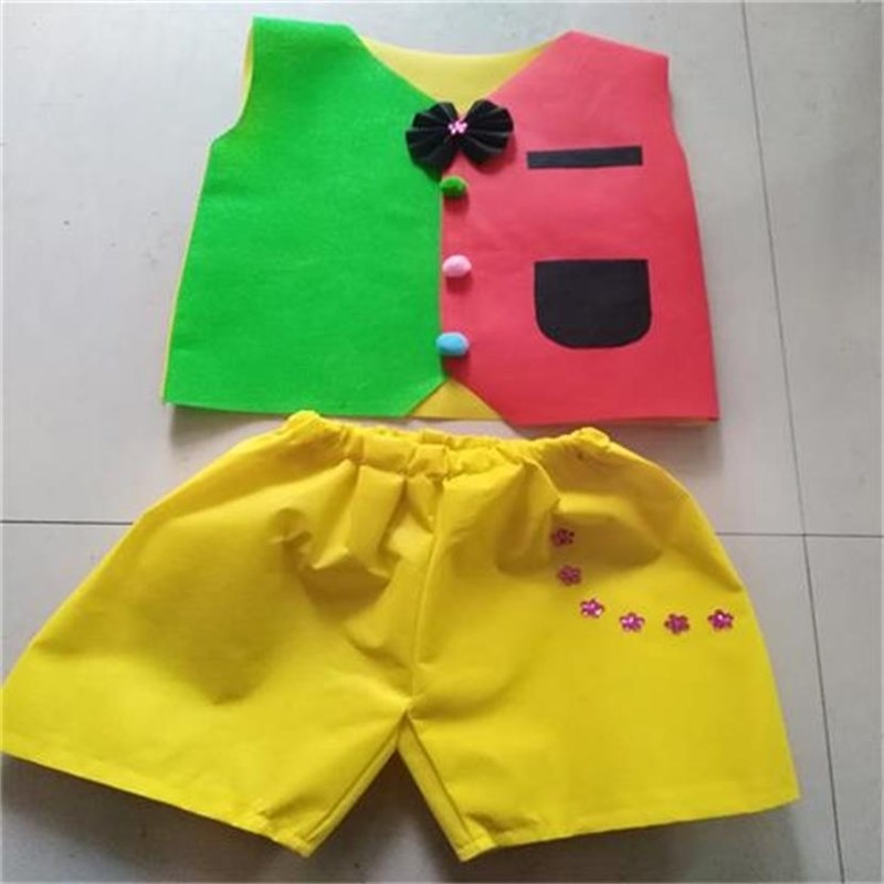 儿童环保服装男童幼儿园diy制作男孩演出服亲子时装走秀废物利用