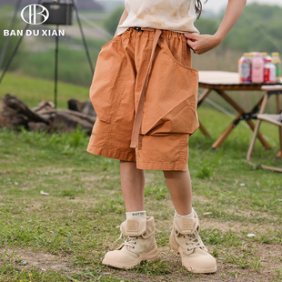 亲子装女童裤子夏季薄款休闲裤2023新款女孩中大童夏季五分工装裤