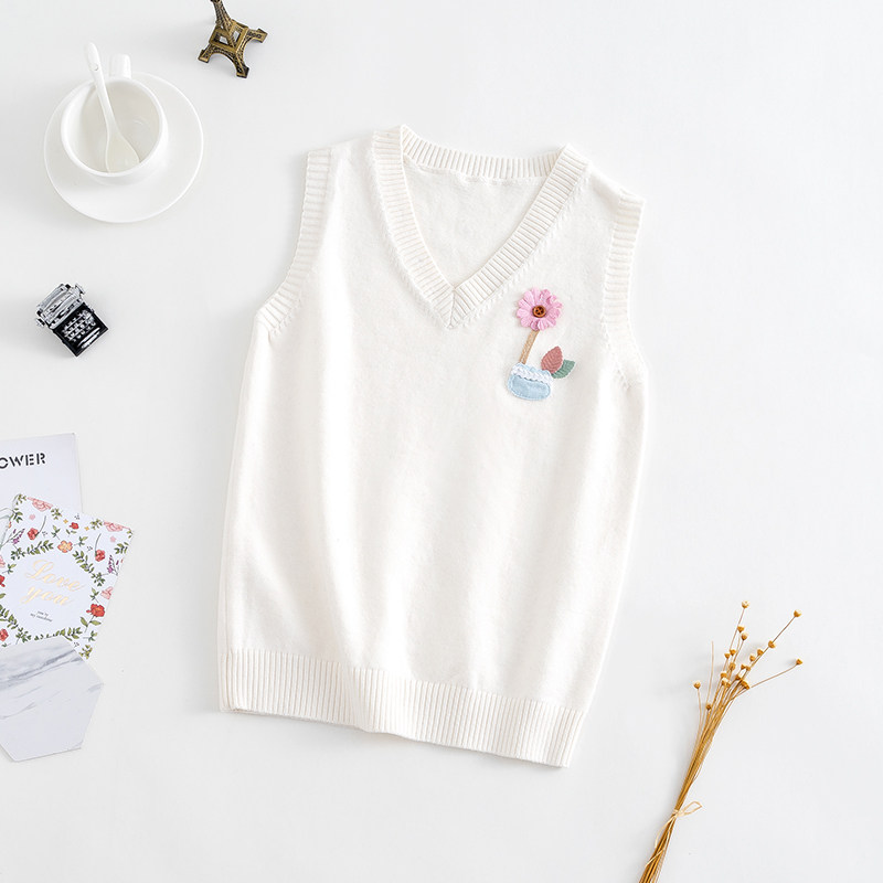 女童背心毛衣秋冬2021新款英伦中大童装春秋马甲儿童打底针织衫女