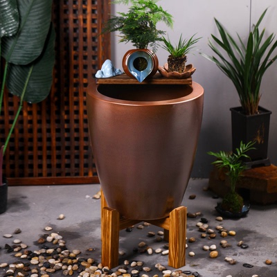 景德镇陶瓷鱼缸加高古法养鱼水缸