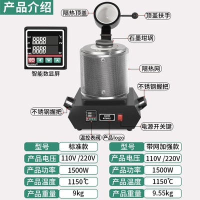 金属熔金炉坩埚高温熔化金银铜铝熔银机中频加网隔热熔炼炉器材