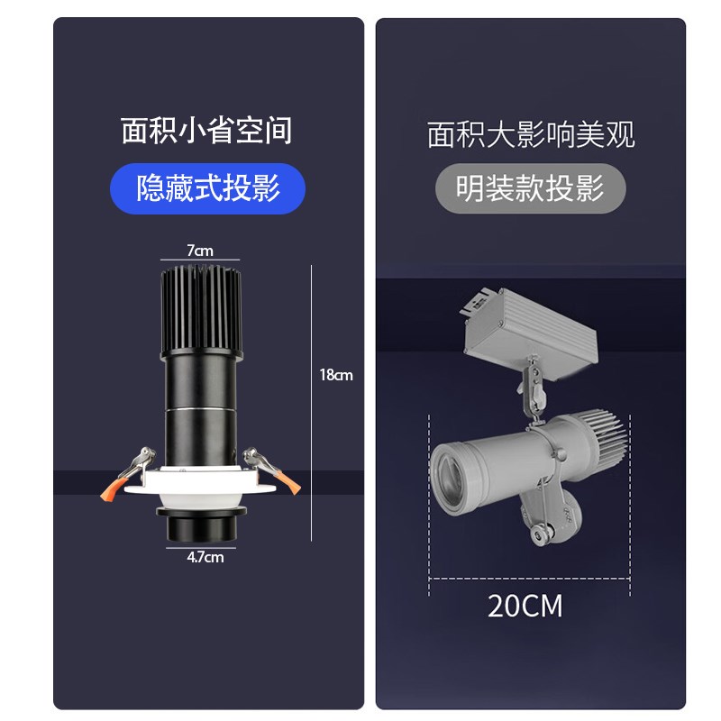 嵌入式投影灯暗装logo射灯室内地面开孔广告文字图案定制标识射灯