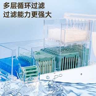 金利佳小鱼缸过滤器净水循环三合一水泵鱼缸净水器上置过滤滴流盒