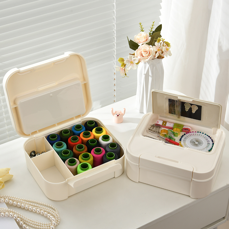 新款大号磁吸家用针线盒套装高质量实用缝补工具多功能缝衣服针线