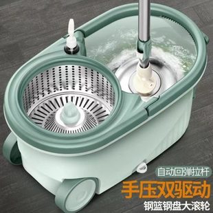拖把免手洗家用一拖净墩布桶甩干拖地神器自动脱水懒人拖布 旋转式