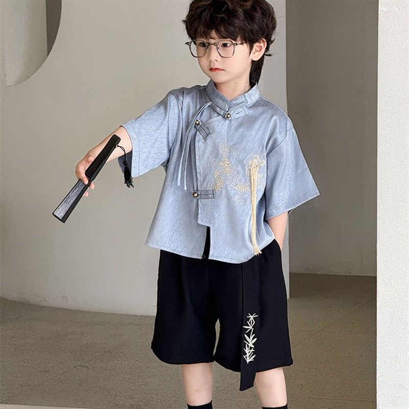 男童短袖衬衫马甲短裤三件套国潮风中国风2024夏儿童主持花童礼服,童装/婴儿装/亲子装,儿童演出服,淘宝优惠券,粉丝福利购,淘宝优惠卷