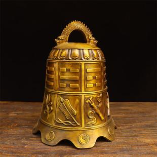 纯铜八宝钟寺院平安钟八仙法器铜钟摆件室内寺庙桌面佛具装饰用品
