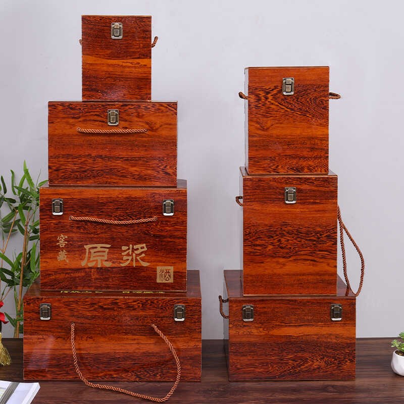 新品酒坛木盒原浆酒盒木制酒礼盒白酒木盒白酒包装盒高档白酒盒