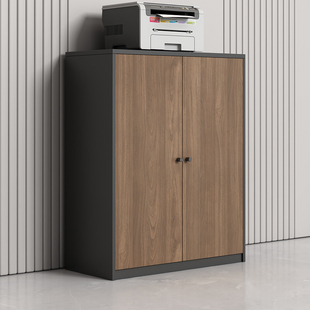 办公室文件柜矮柜收纳柜带锁小型文件柜木质资料柜打印机柜档案隔