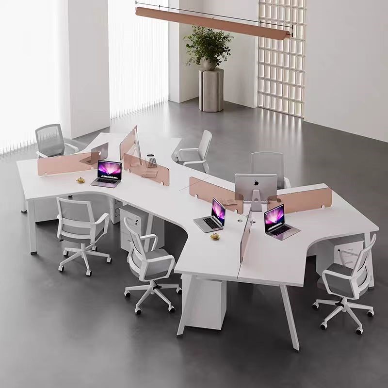 办公室职员办公桌3/5人位简约现代电脑卡座创意员工办公桌椅组合