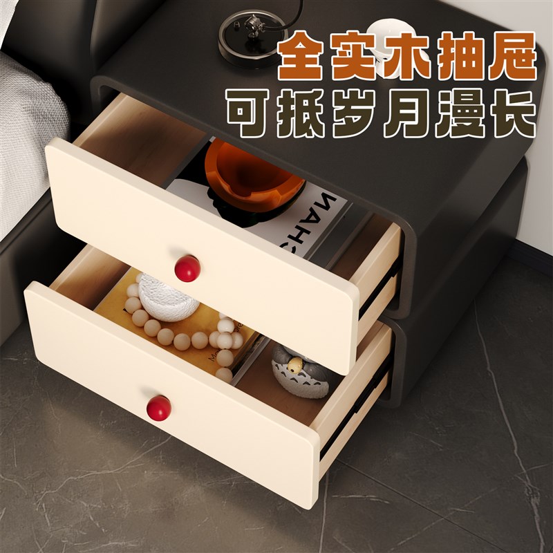 床头柜免安装实木现代2024简约新款置物架床边柜小卧室家用收纳柜