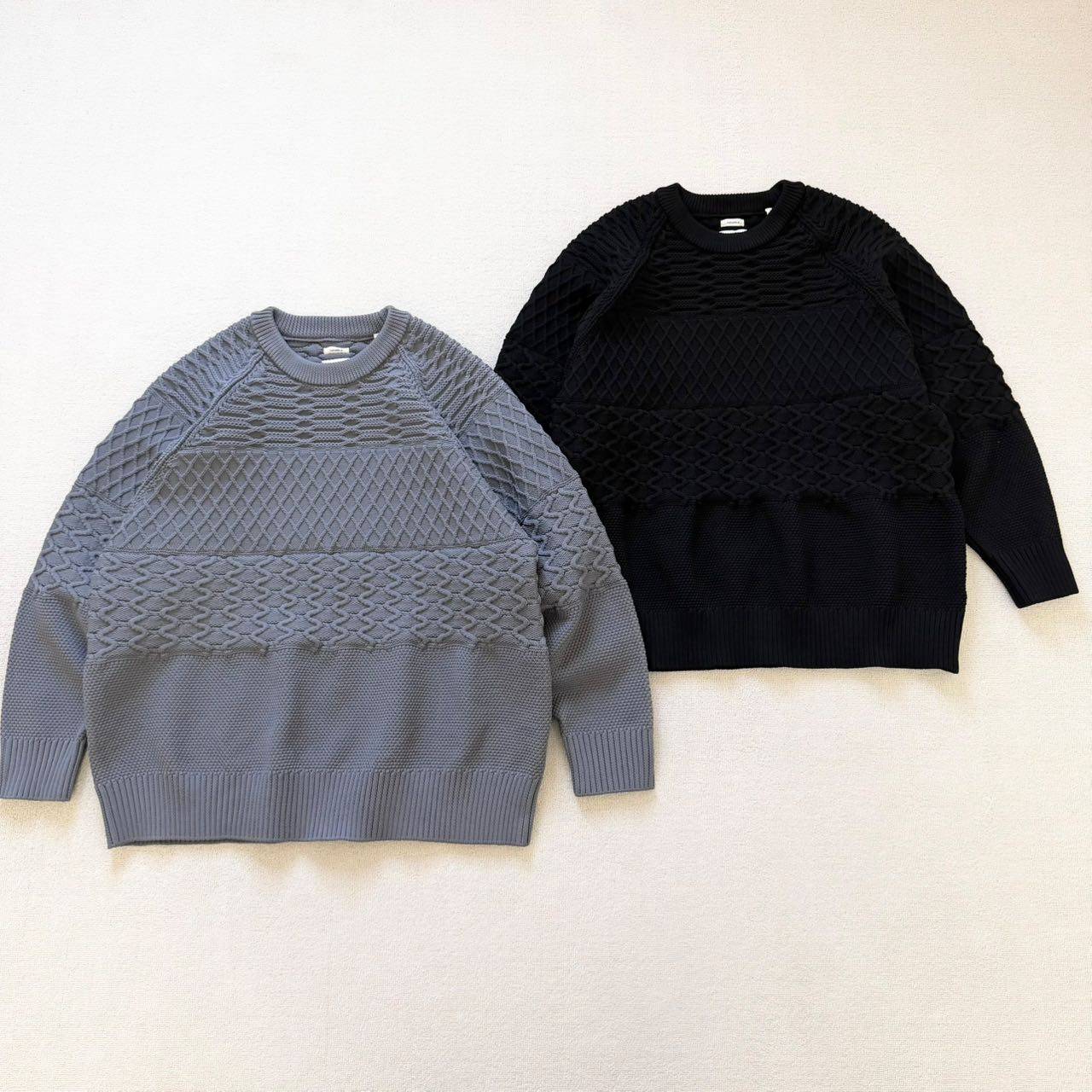 日单  娜娜米卡 25FW Crew Neck Sweater 绞花百合纱重磅毛衣