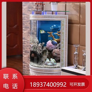 免换水玻璃生态水族箱 半圆形鱼缸客厅落地家用大型靠墙中大型立式
