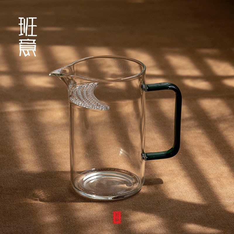 班意 公道杯茶漏体月牙绿茶带过匀杯耐热茶具加厚分茶器