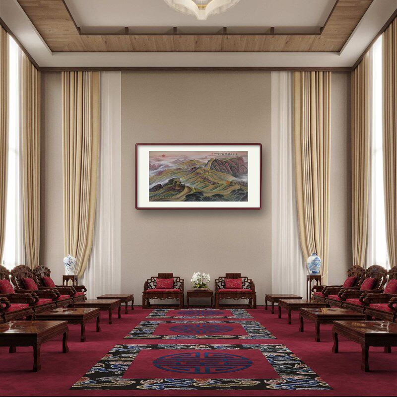名家手绘真迹万里长城靠山图山水画国画客厅饰画办公室挂画