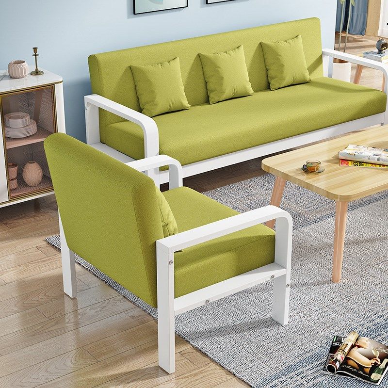 布艺沙发茶几小户型现代单沙发客厅新款钢架小沙发