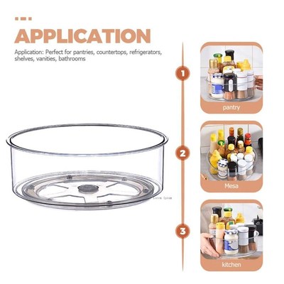 Rotating Lazy Susan Organizer Storage Tray For Kitchen/Bathr